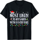 Most Likely To Hit Santa With a Golf Ball Christmas Family T-Shirt - T-Shirt | Black
