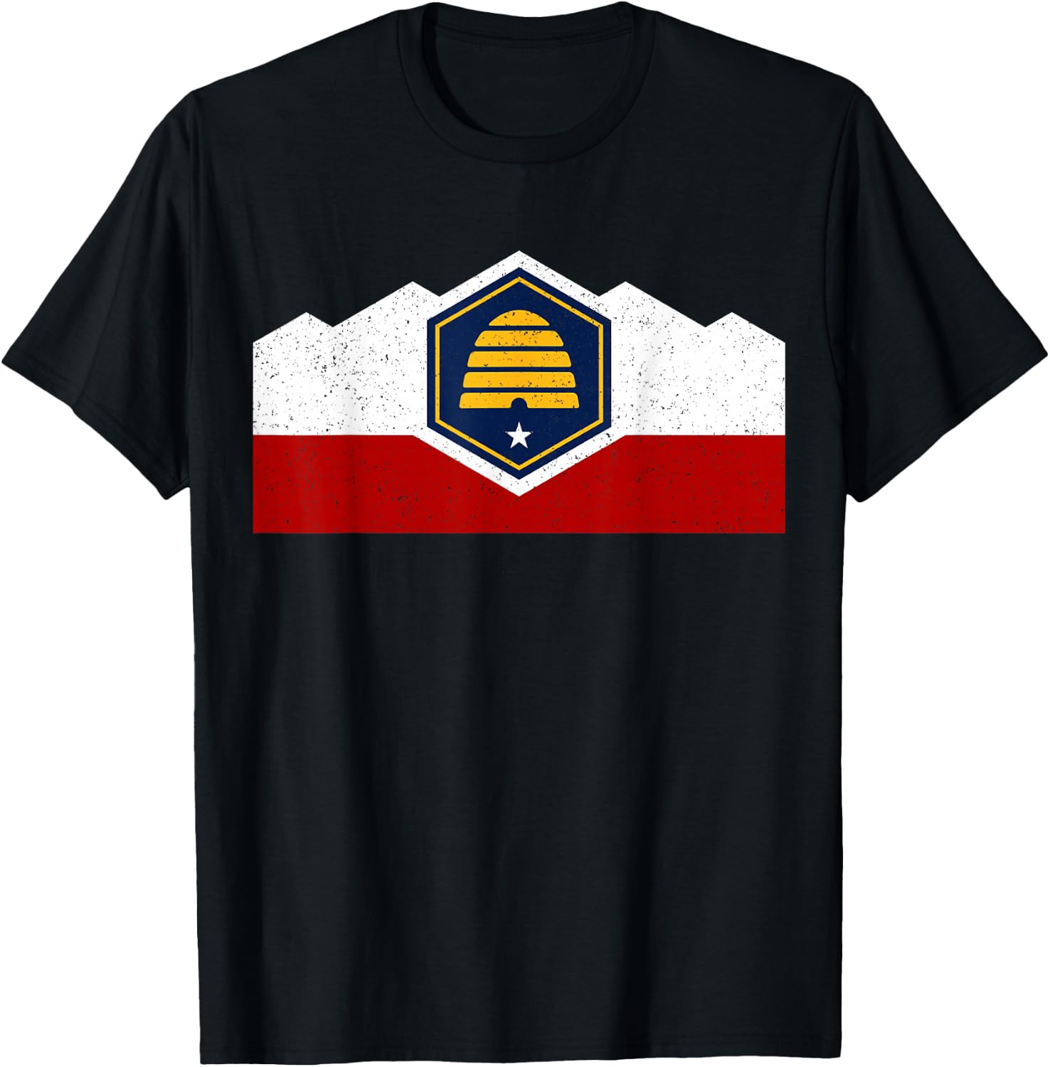 State Flag of Utah New 2024 Beehive Design T-Shirt - T-Shirt | Black