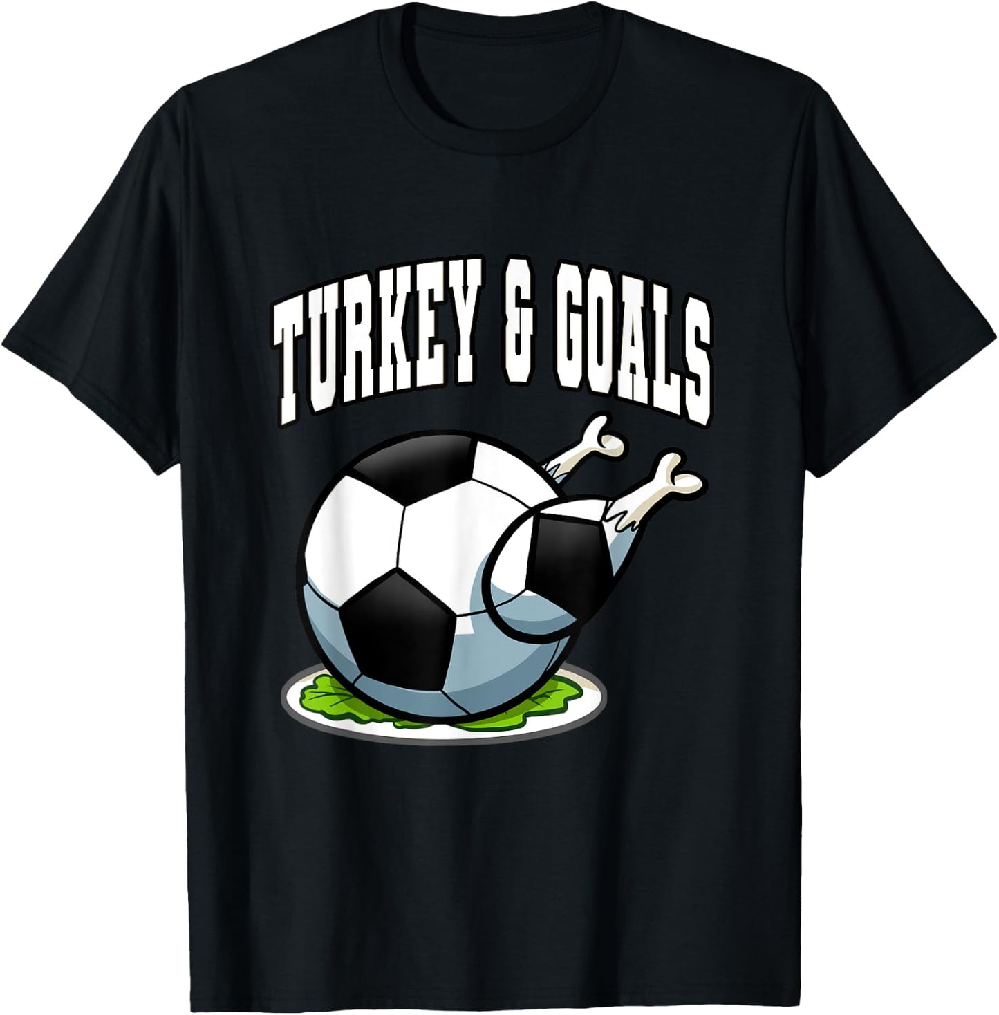 Thanksgiving Soccer Turkey Goals Men Boys T-Shirt - T-Shirt | Black