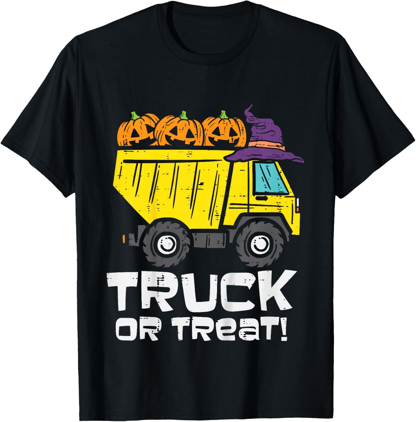 Kids Dump Truck Or Treat Halloween Costume Toddler Boys Kids T-Shirt - T-Shirt | Black
