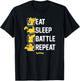 Pokémon - Eat Sleep Battle Repeat Pikachu T-Shirt - T-Shirt | Black