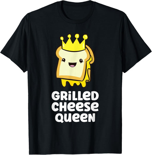 Grilled Cheese Partner Outfit Grilled Cheese Queen T-Shirt - T-Shirt | Black
