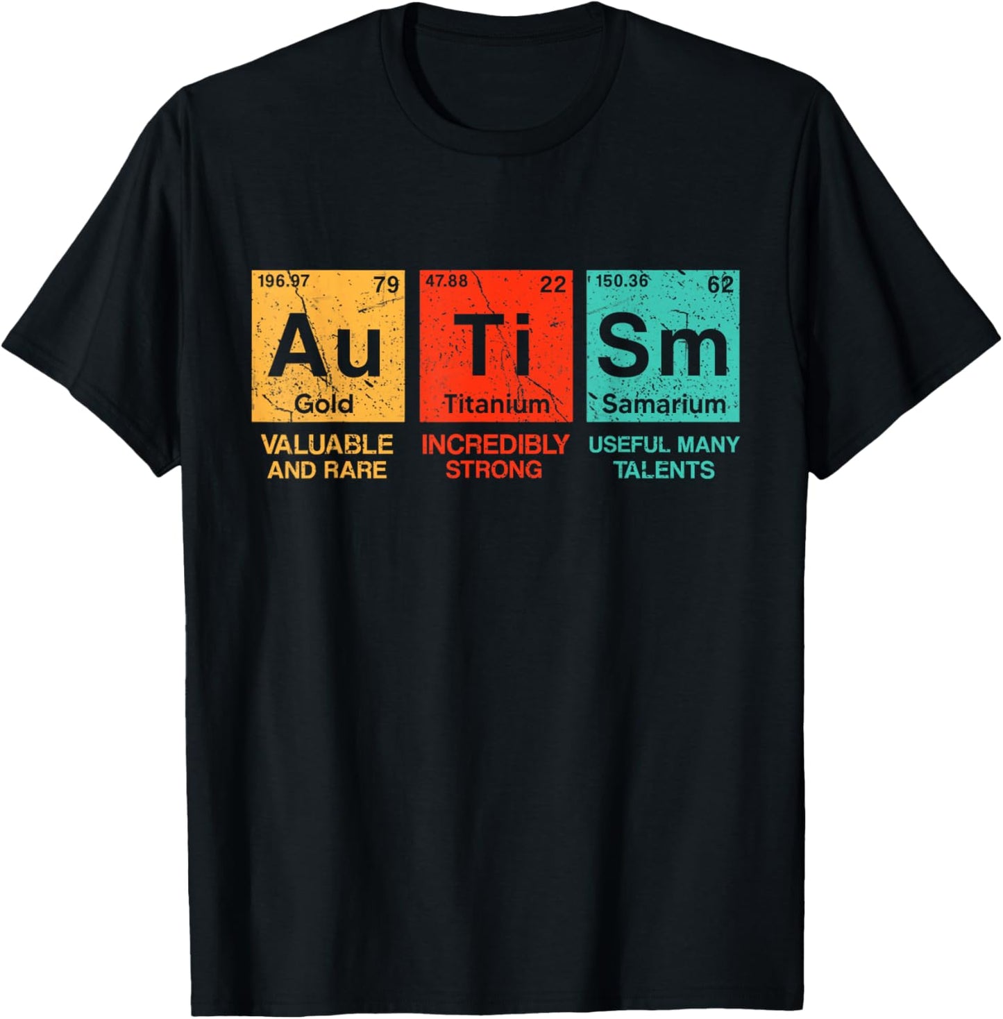 Autism Elements Periodic Table Awareness ASD Men Women Kids T-Shirt - T-Shirt | Black