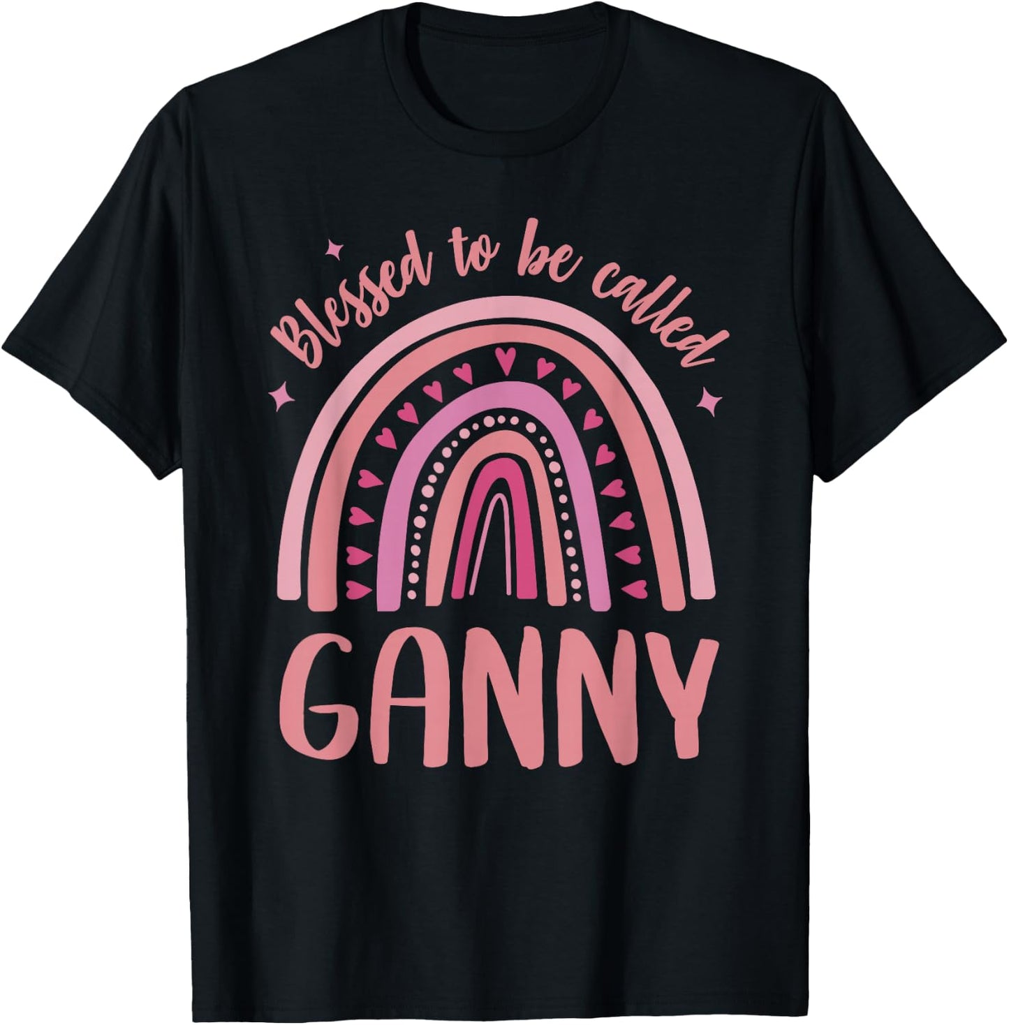 Ganny for Grandma Women Mother's Day Blessed Ganny T-Shirt - T-Shirt | Black