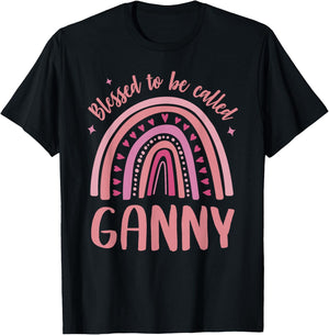 Ganny for Grandma Women Mother's Day Blessed Ganny T-Shirt - T-Shirt | Black