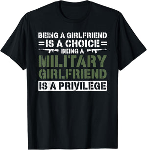 Being A Military Girlfriend Of A Soldier Girlfriend T-Shirt - T-Shirt | Black