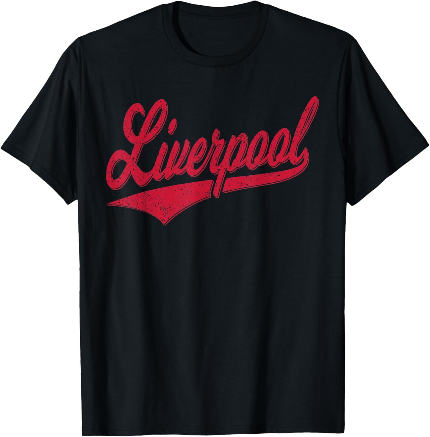 Liverpool England Varsity Script Classic Sport Style T-Shirt - T-Shirt | Black