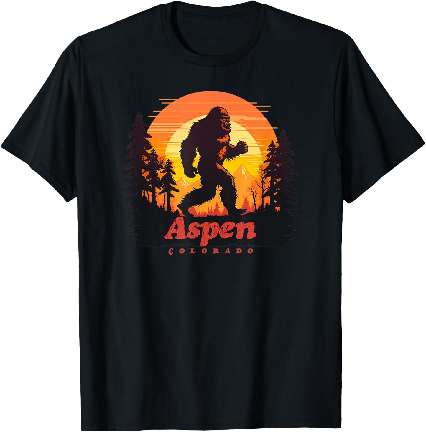 Aspen Colorado Bigfoot Sasquatch T-Shirt - T-Shirt | Black