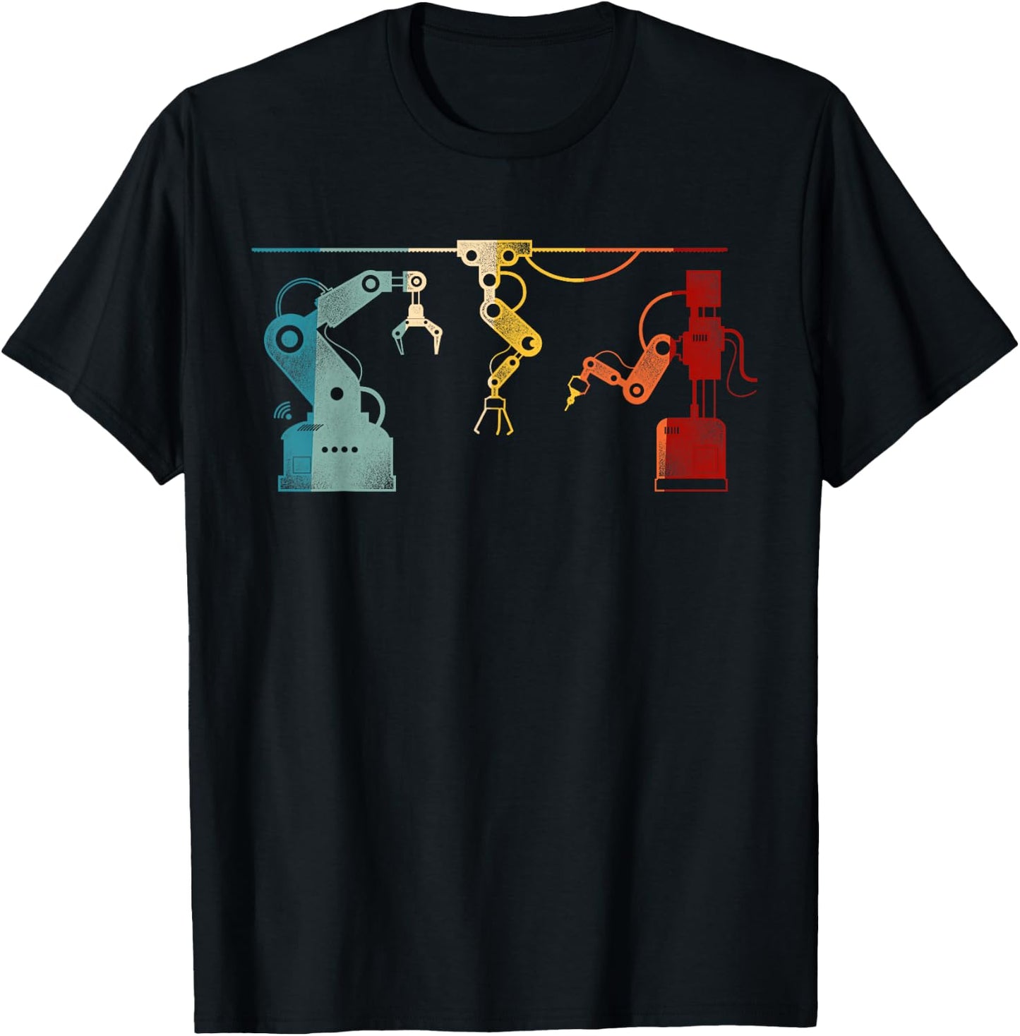 Robot Robotics Engineer Retro Vintage T-Shirt - T-Shirt | Black