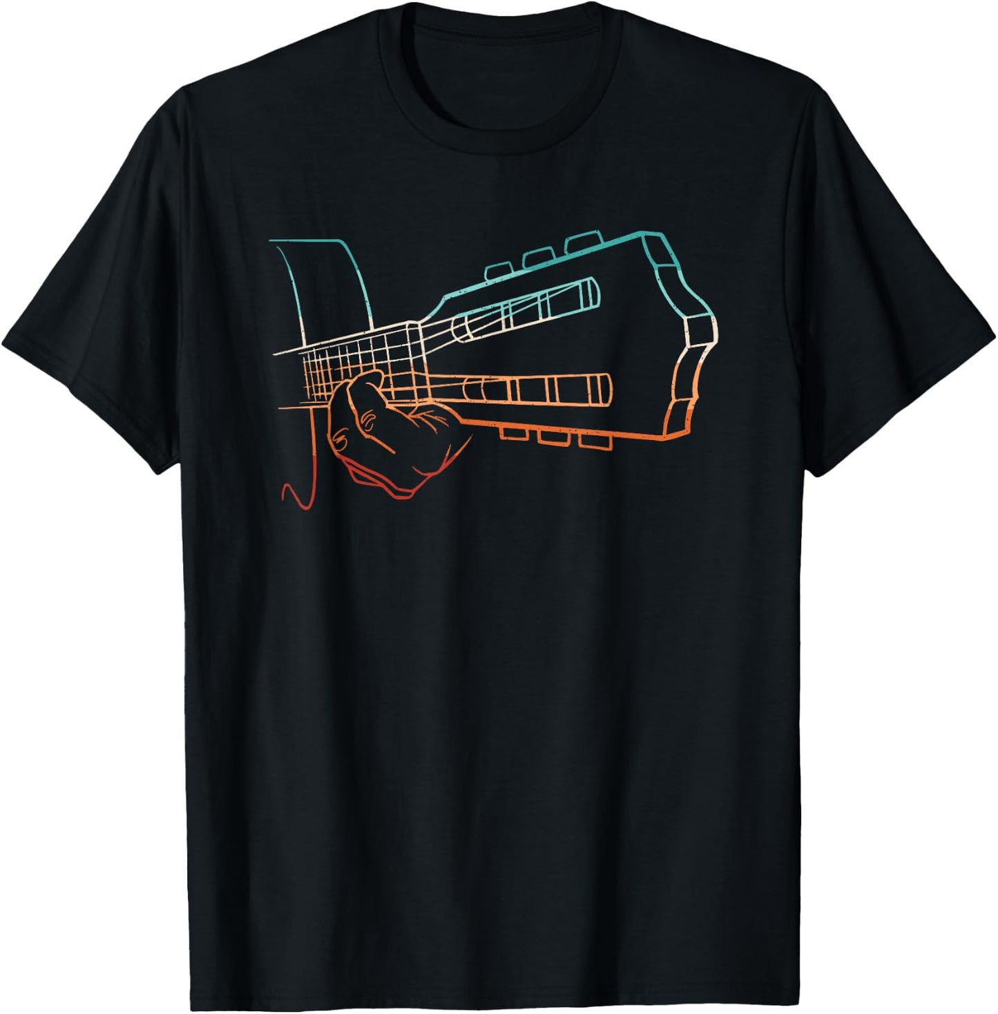 Retro Acoustic Guitar Guitar Lover T-Shirt - T-Shirt | Black