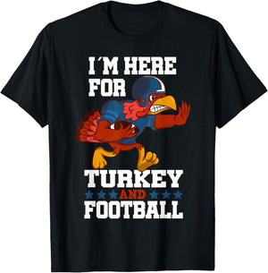 Thanksgiving Turkey and Football T-Shirt - T-Shirt | Black