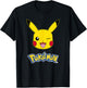 Pokémon Pikachu Wink Cute Face Official Logo T-Shirt - T-Shirt | Black