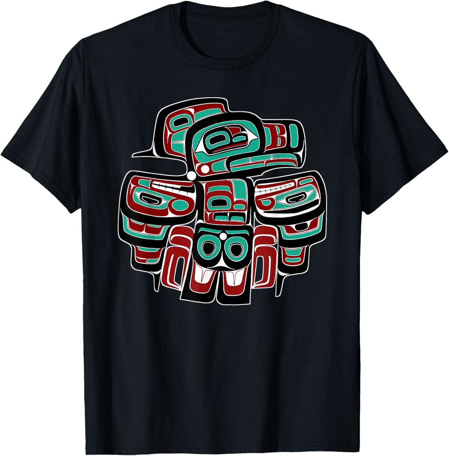 Alaska Native American Art Tlingit Haida Eagle Tribal Clan 2 T-Shirt - T-Shirt | Black