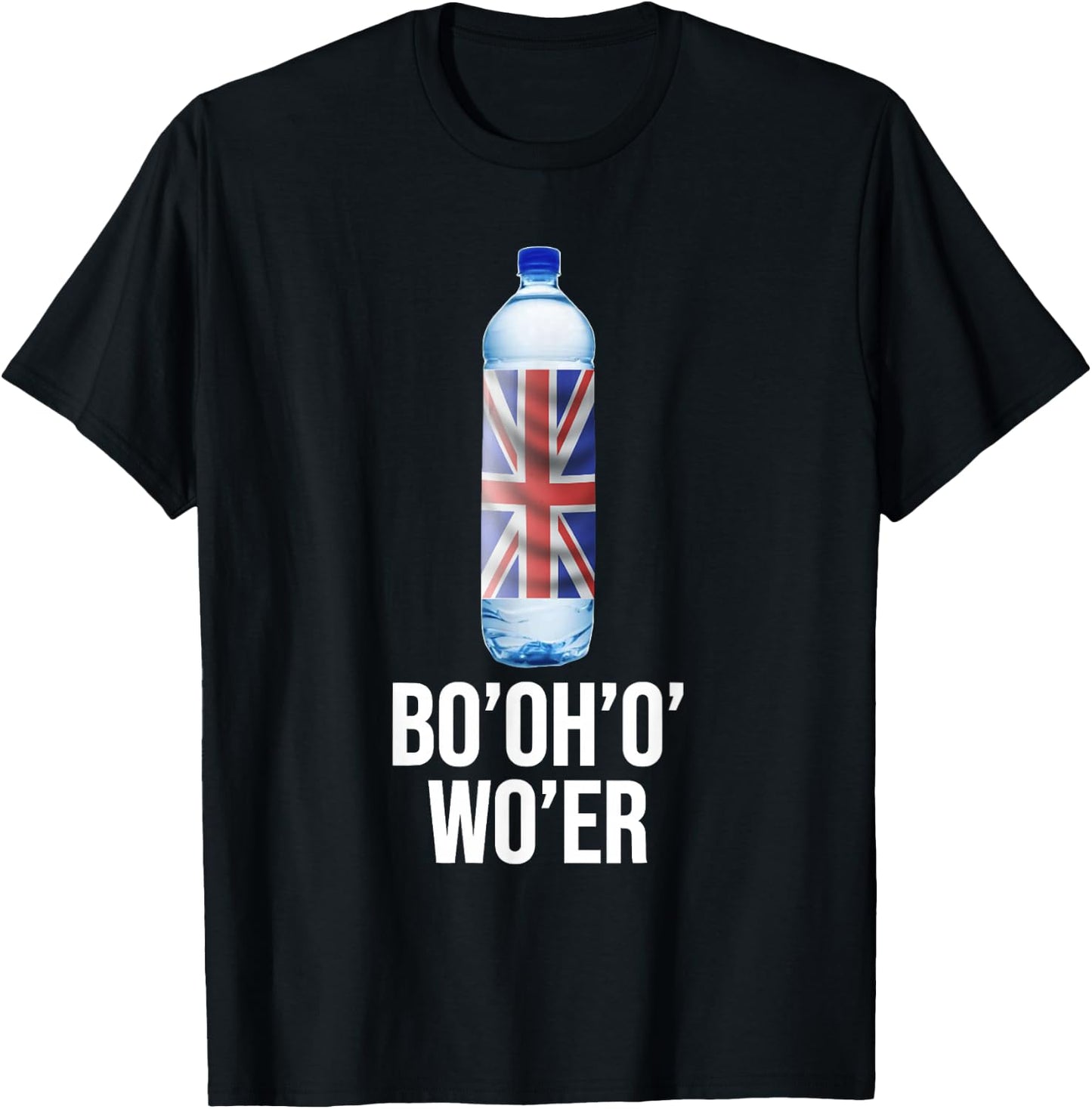 Funny British Accent Joke Bottle of Water T-Shirt - T-Shirt | Black