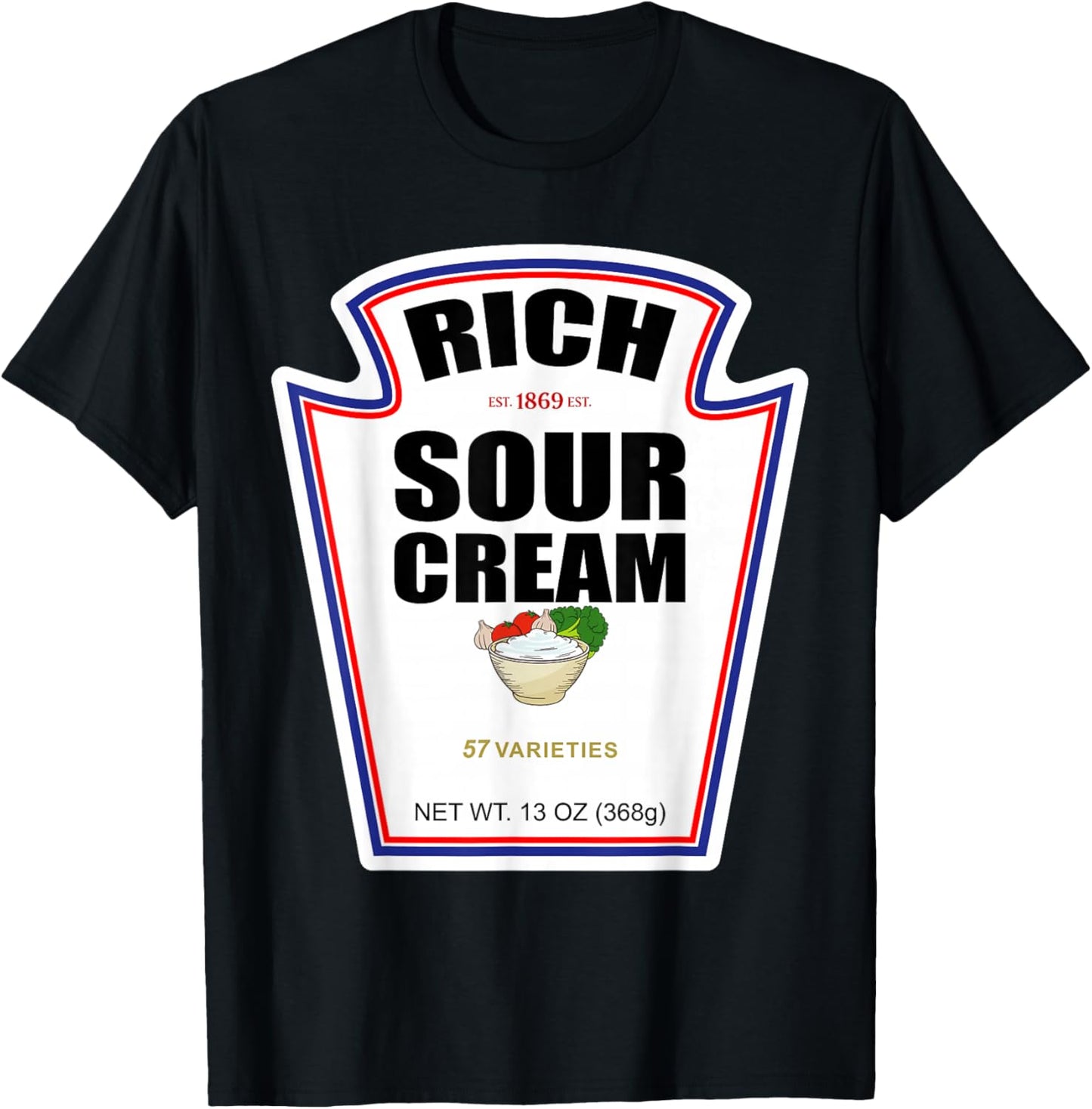 Halloween Matching Costume Rich Sour Cream Bottle Label T-Shirt - T-Shirt | Black