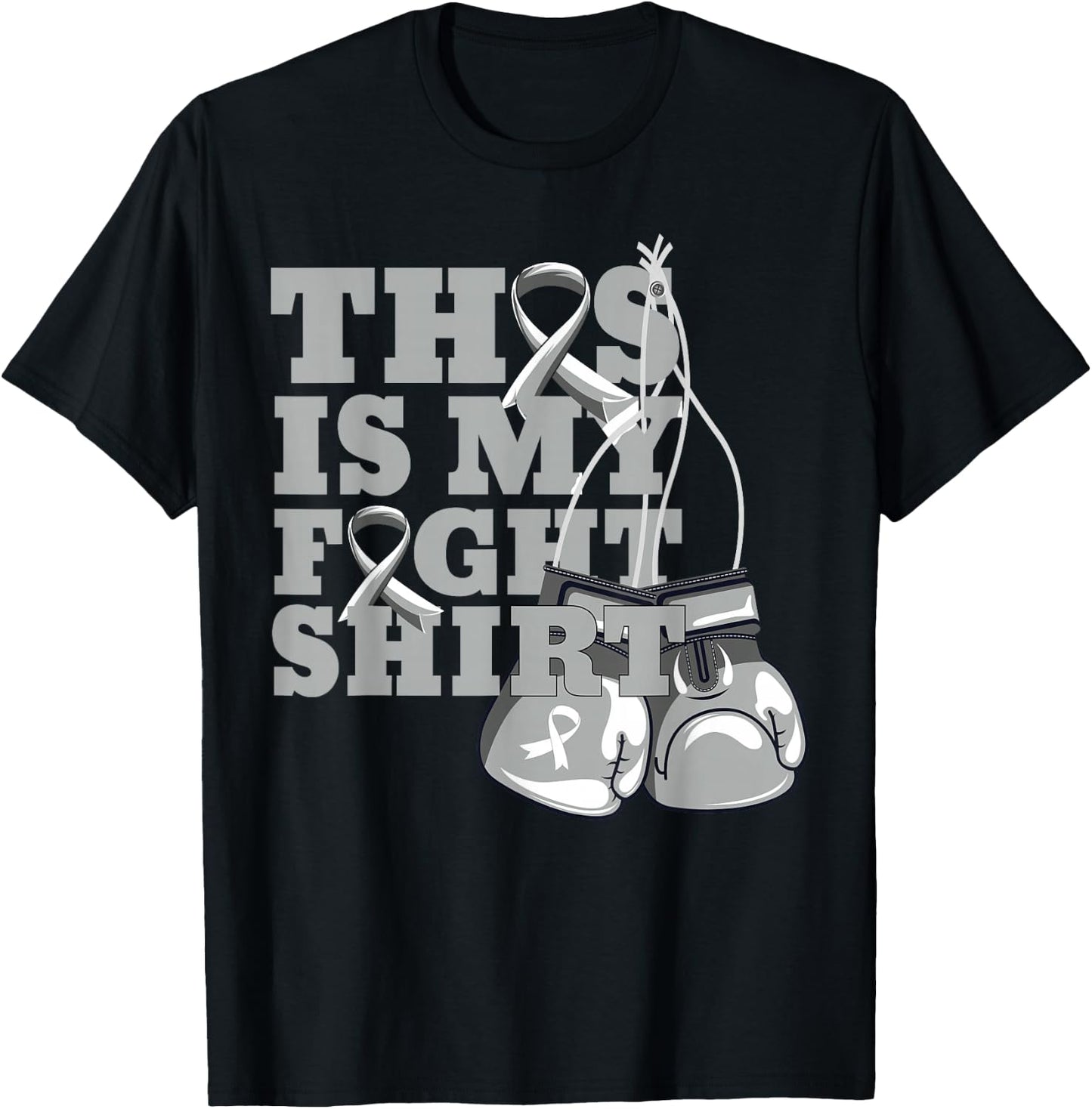 This Is My Fight Shirt Brain Cancer Fighter Support Strong T-Shirt - T-Shirt | Black