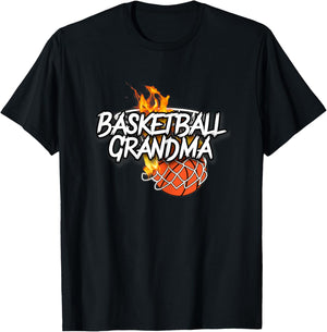 Basketball Grandma - Basketball Clothing - Fire Basketball T-Shirt - T-Shirt | Black