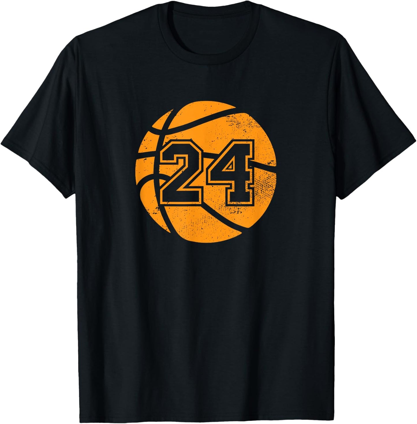 Basketball Player #24 Basketball Mom Dad Jersey Number 24 T-Shirt - T-Shirt | Black