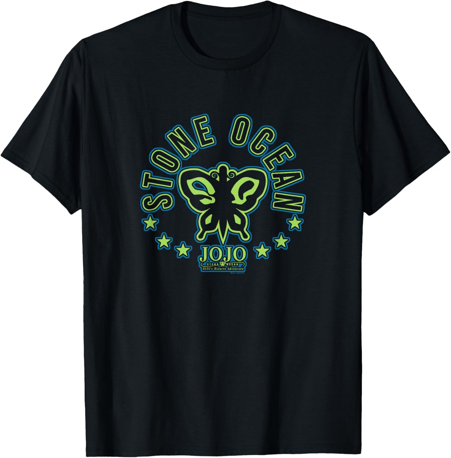 JoJo's Bizarre Adventure Stone Ocean Butterfly Logo Anime T-Shirt - T-Shirt | Black