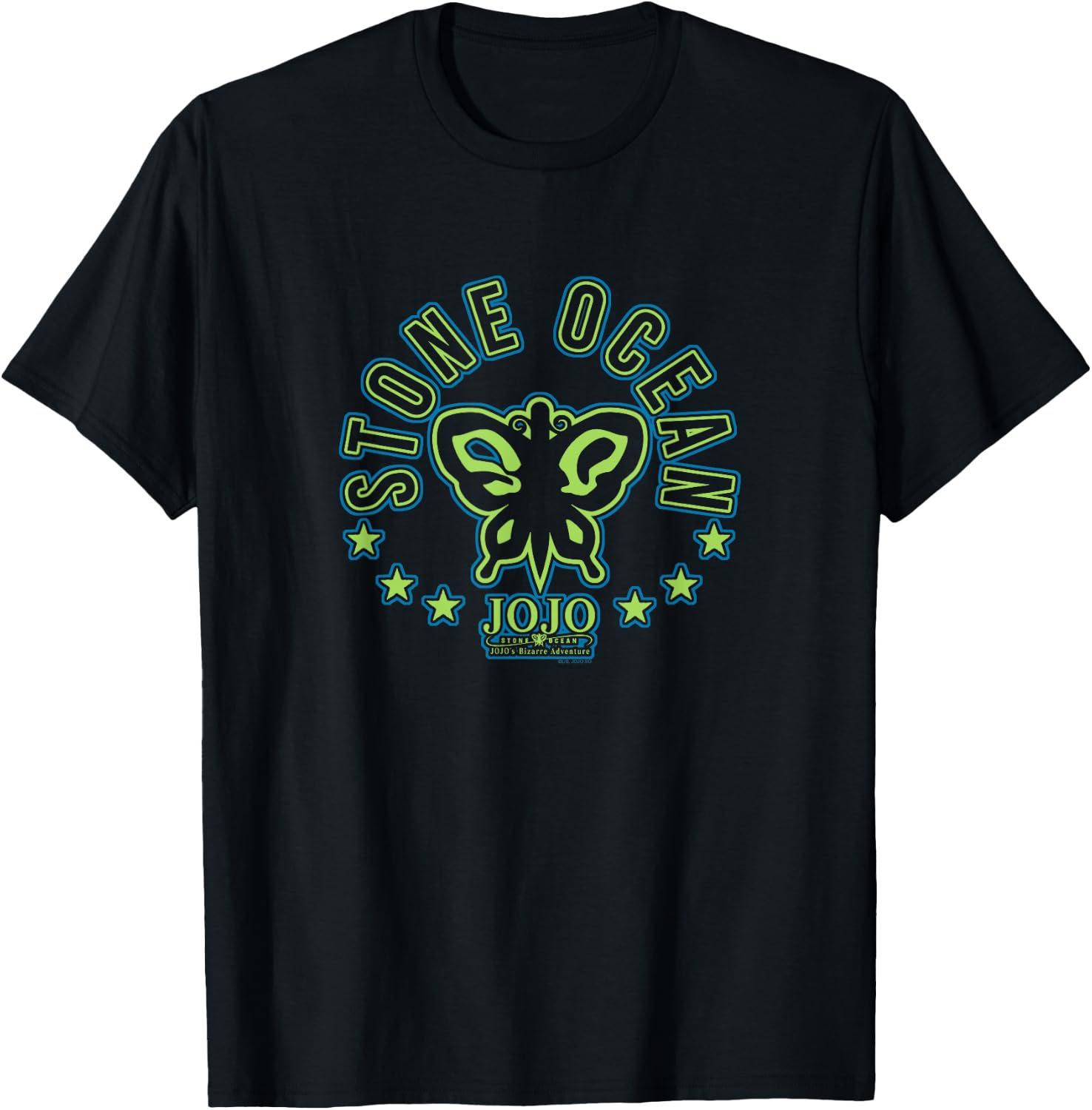 JoJo's Bizarre Adventure Stone Ocean Butterfly Logo Anime T-Shirt - T-Shirt | Black