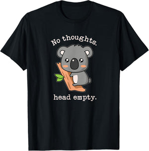 Internet Meme Smooth Brain Gang No Thoughts Head Empty Koala T-Shirt - T-Shirt | Black