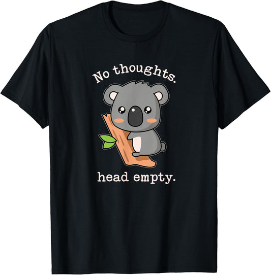 Internet Meme Smooth Brain Gang No Thoughts Head Empty Koala T-Shirt - T-Shirt | Black
