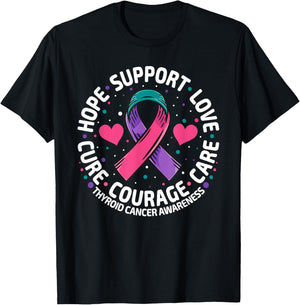 Thyroid Cancer Support Family Thyroid Cancer Awareness T-Shirt - T-Shirt | Black