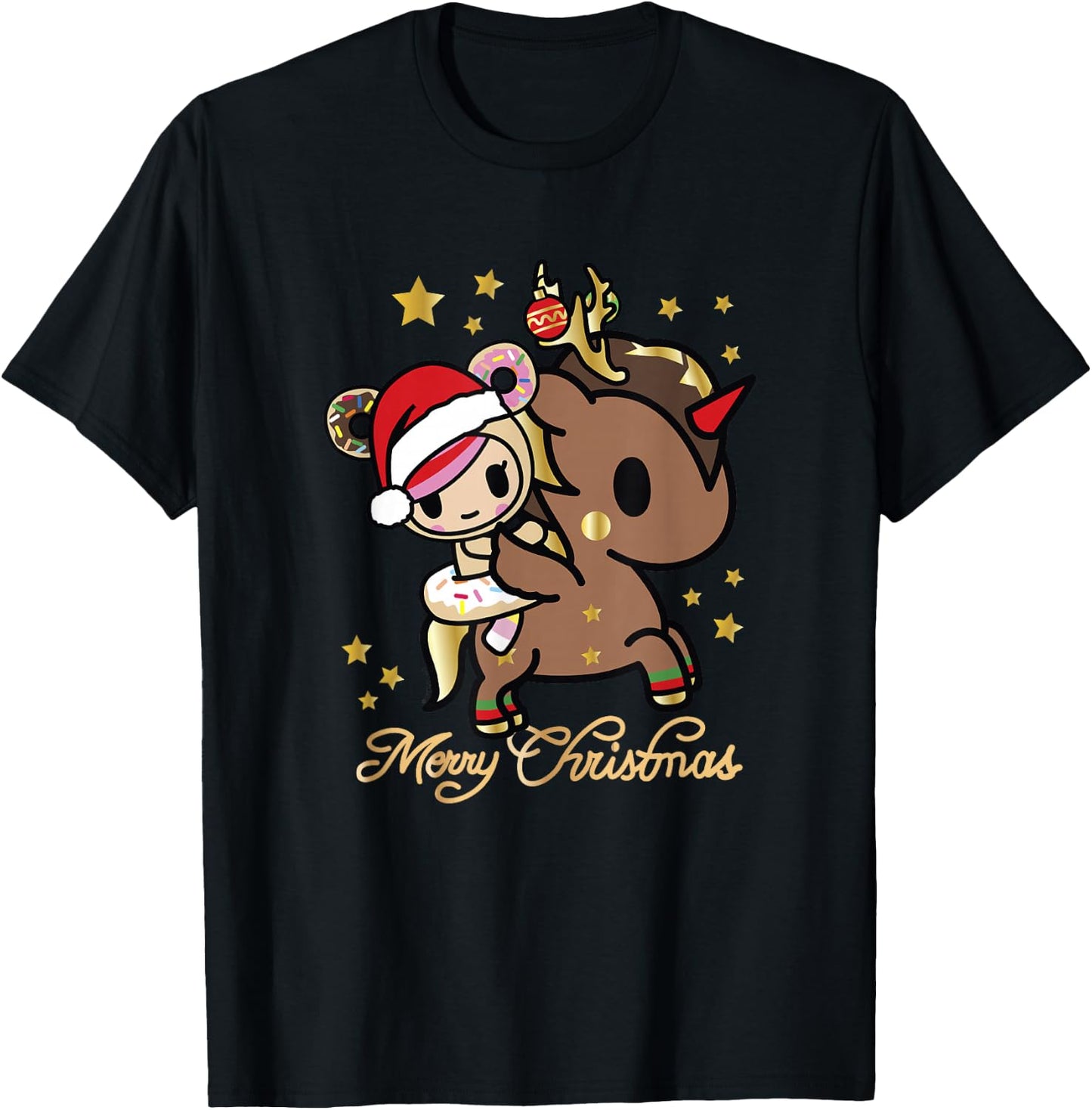 Tokidoki Christmas Merry Christmas Donutella Naughty Or Nice T-Shirt - T-Shirt | Black