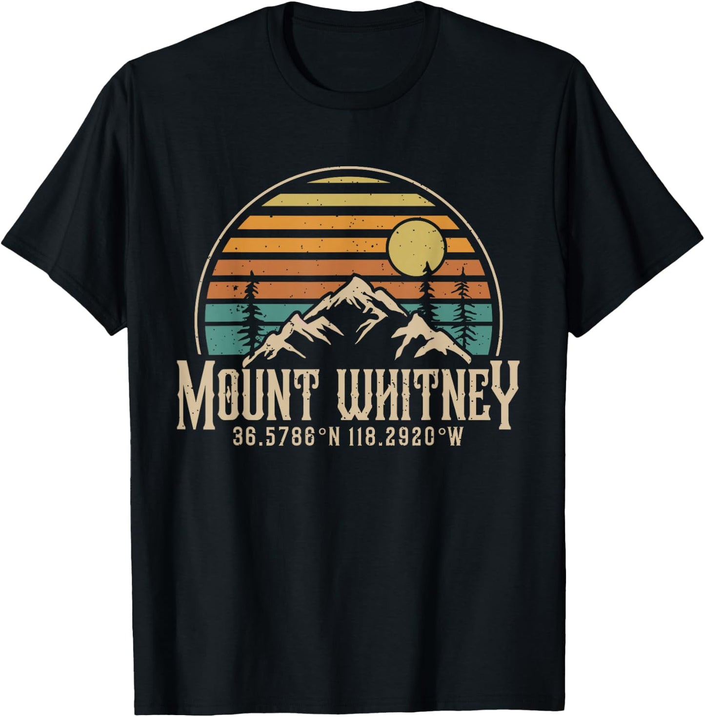 Mountain Mt. Whitney California Hiking Camping Mount Whitney T-Shirt - T-Shirt | Black