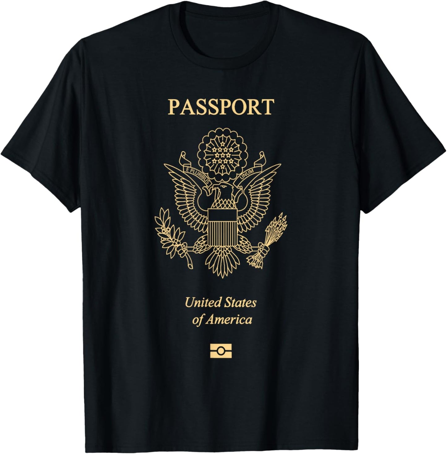 US Passport Design T-Shirt - T-Shirt | Black