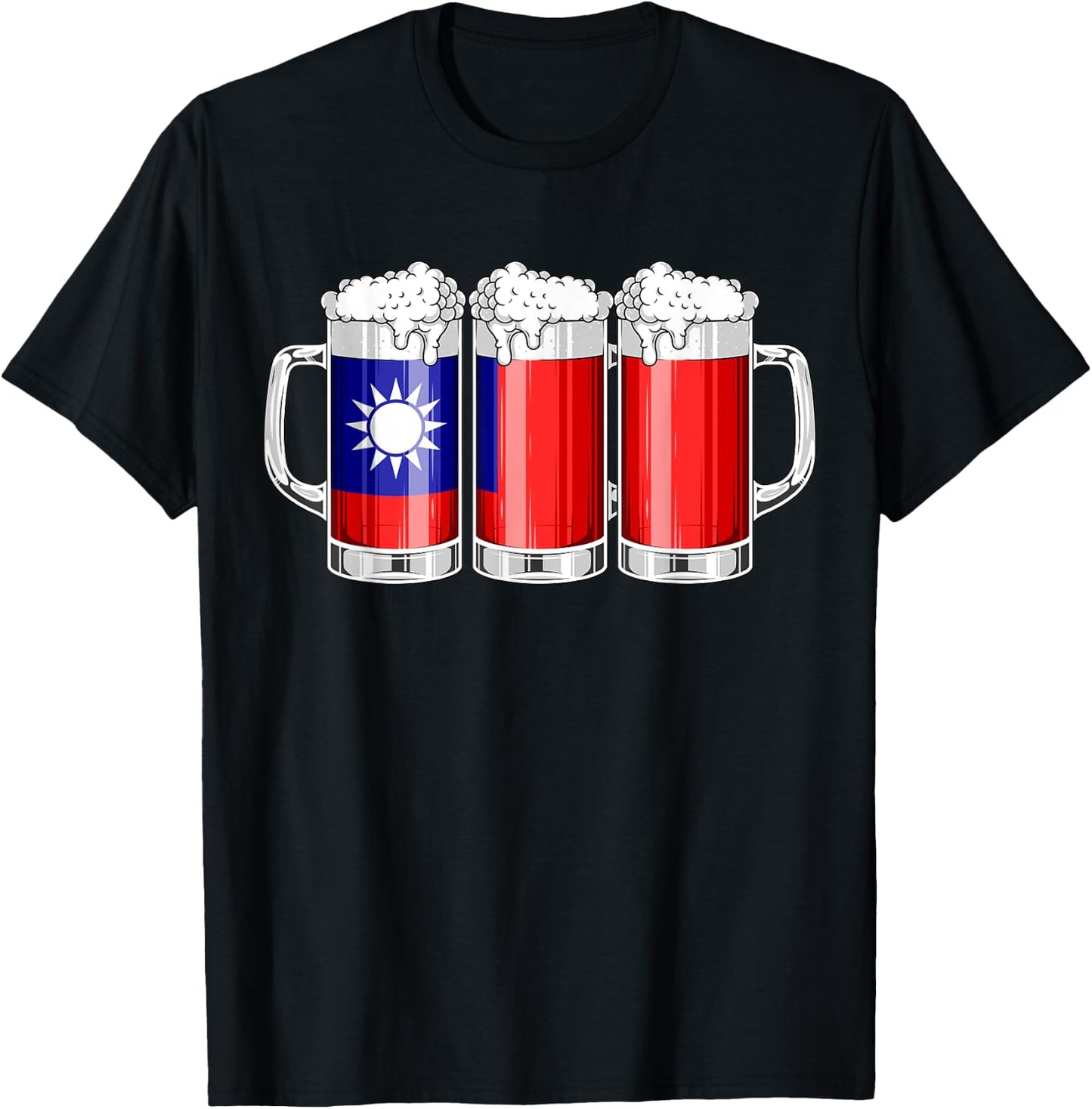 Beer Taiwanese Shirt - Beer Taiwan Flag Patriotic Women Men T-Shirt - T-Shirt | Black