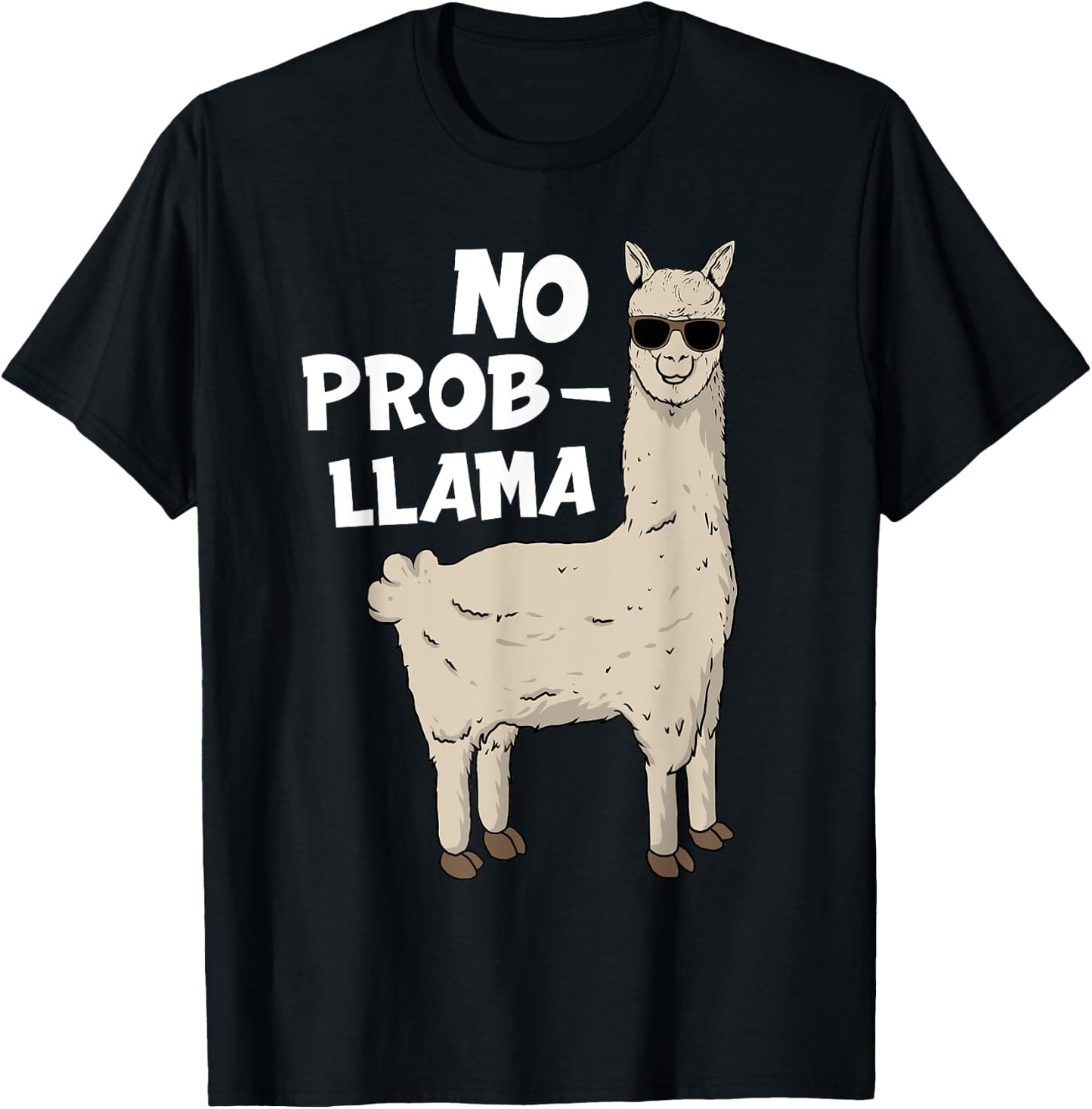 Funny Llama Design Women Kids Llama Alpaca Animal T-Shirt - T-Shirt | Black