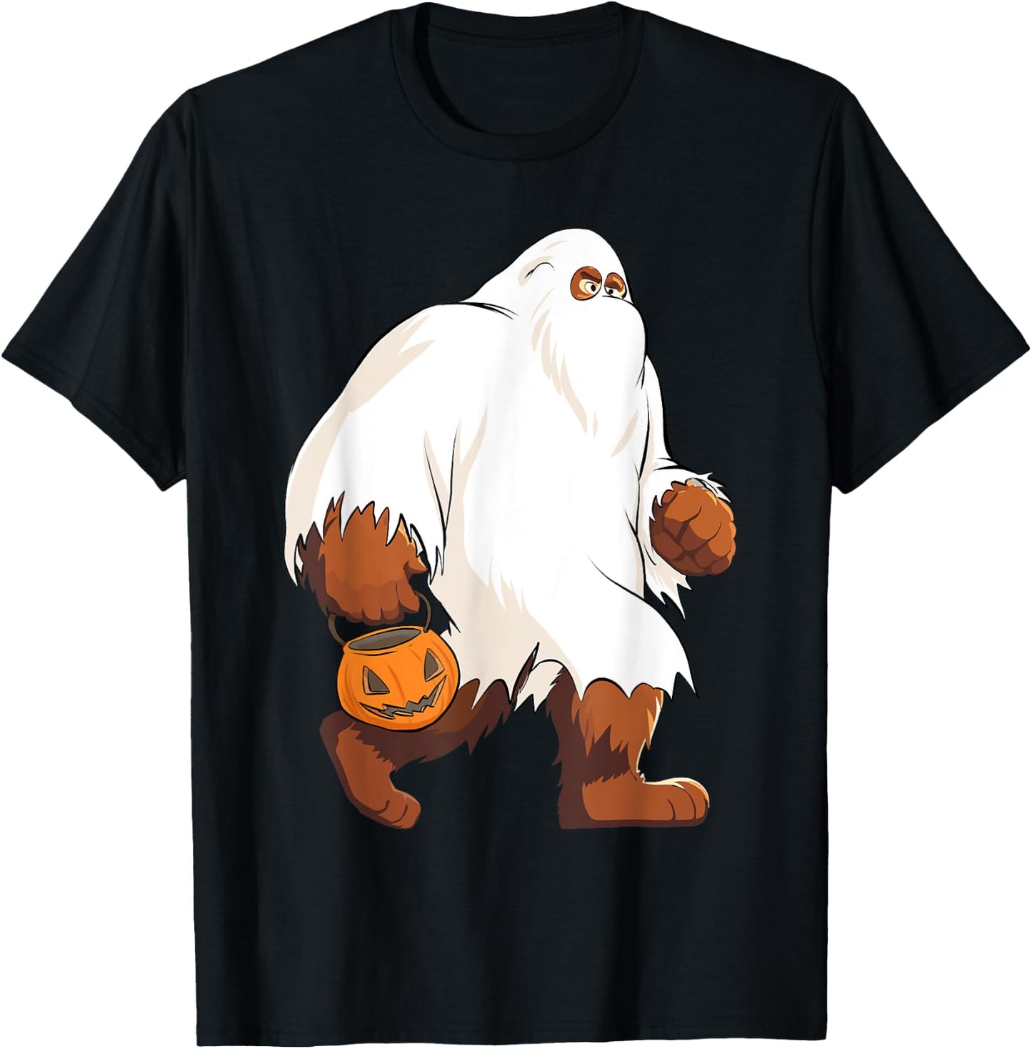 Funny Bigfoot Ghost Halloween Costume T-Shirt - T-Shirt | Black