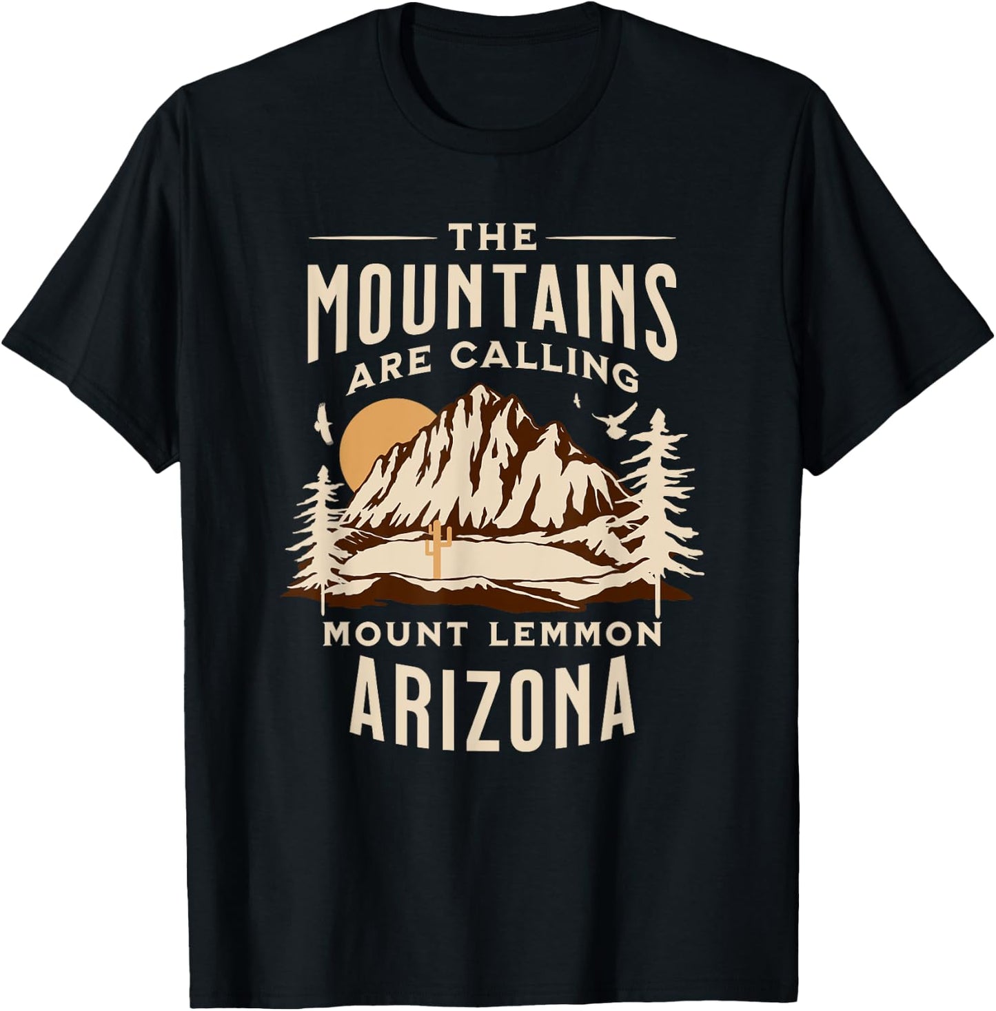 Mount Lemmon Arizona The Mountains Are Calling T-Shirt - T-Shirt | Black