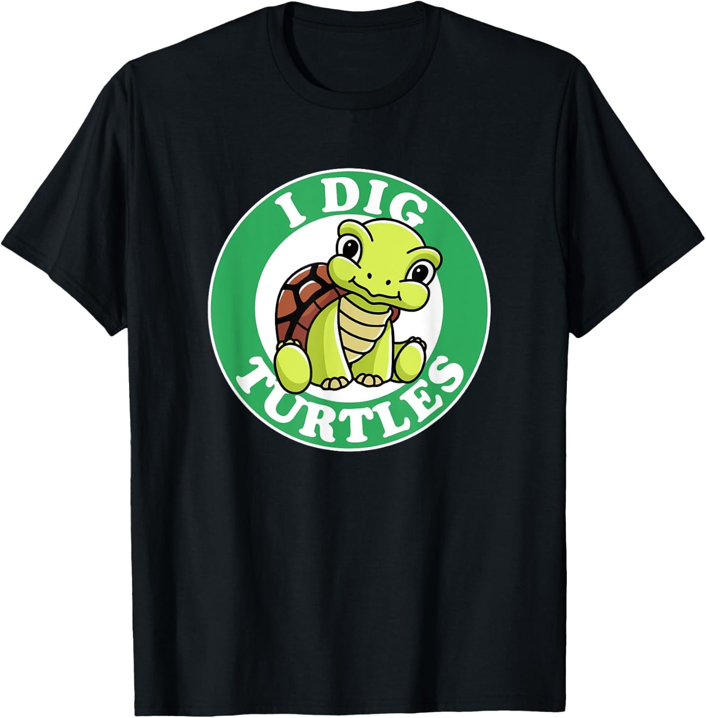I Really Dig Turtles I Love My Beach Turtle Pet Funny Cute T-Shirt - T-Shirt | Black