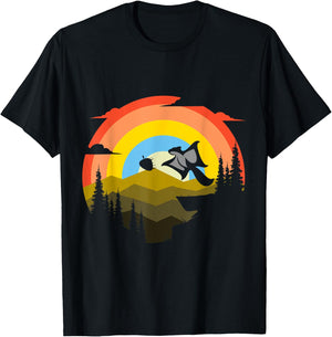 Squirrel Flying Retro Forest Animal Nut T-Shirt - T-Shirt | Black