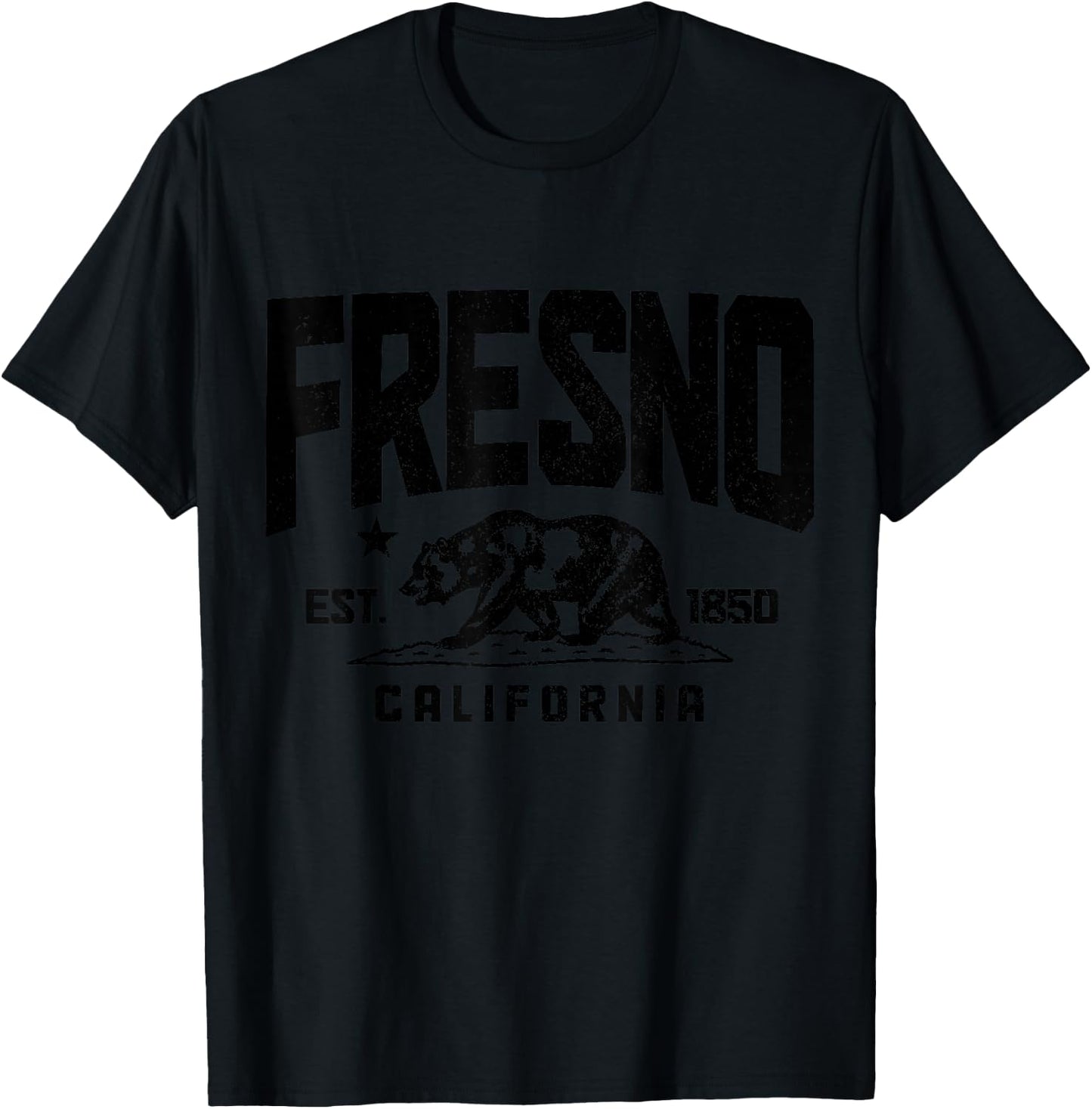 Fresno California Est. 1850 Pride Vintage T-Shirt - T-Shirt | Black