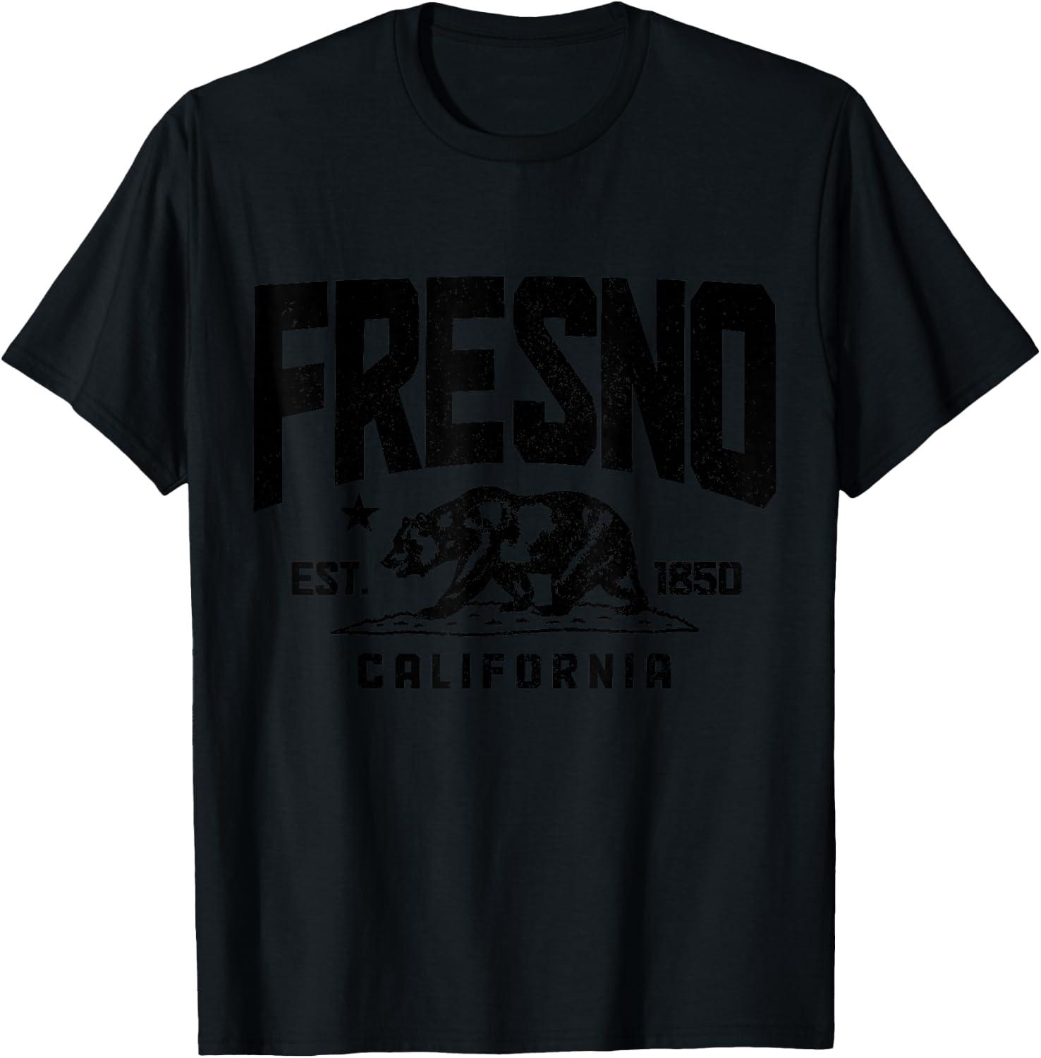 Fresno California Est. 1850 Pride Vintage T-Shirt - T-Shirt | Black