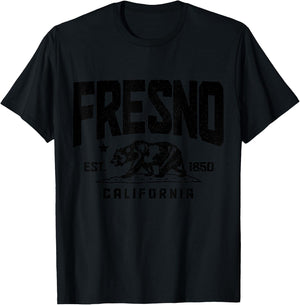 Fresno California Est. 1850 Pride Vintage T-Shirt - T-Shirt | Black