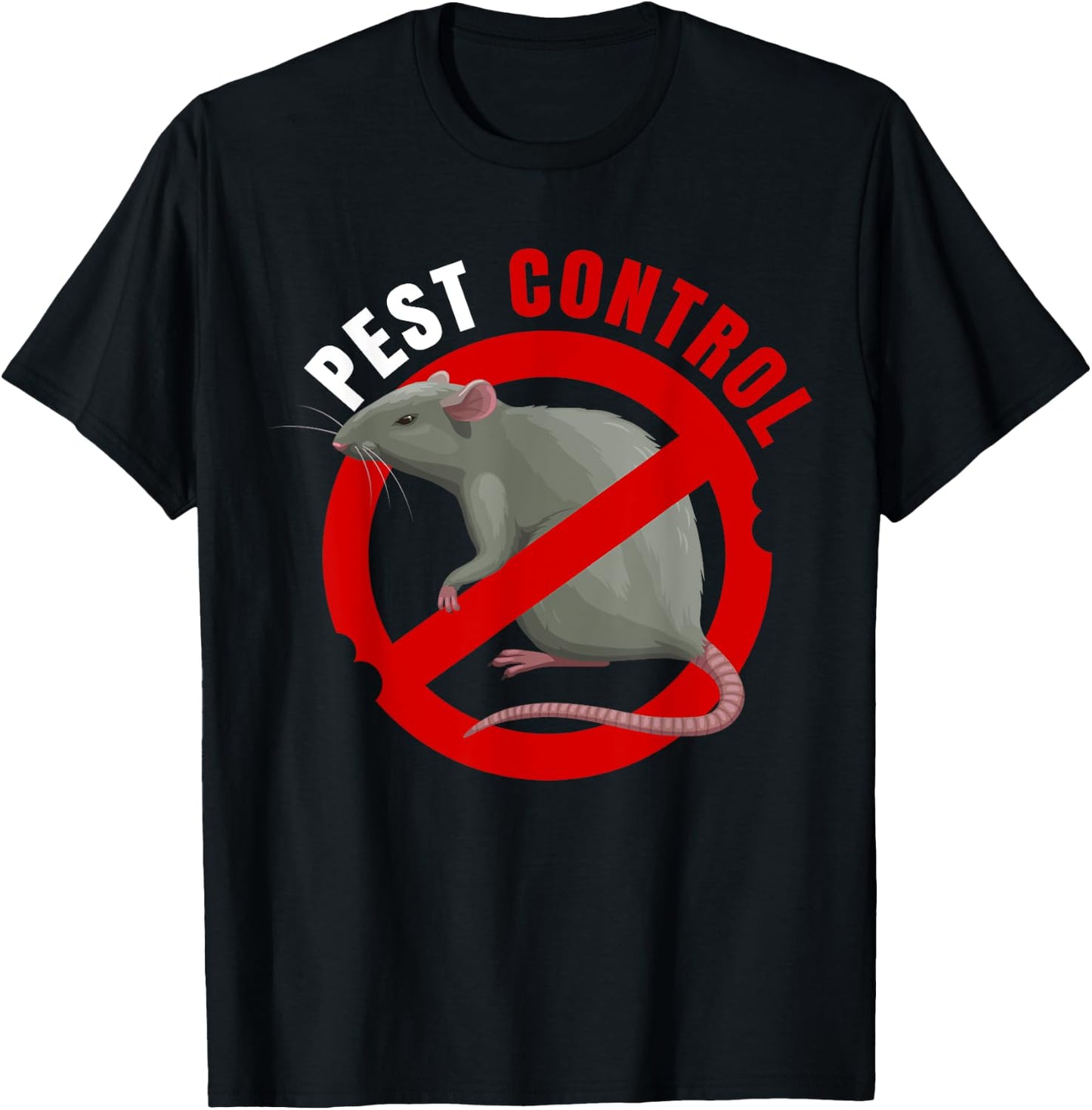 Pest Control Mouse Rat Stop Sign Deratization T-Shirt - T-Shirt | Black