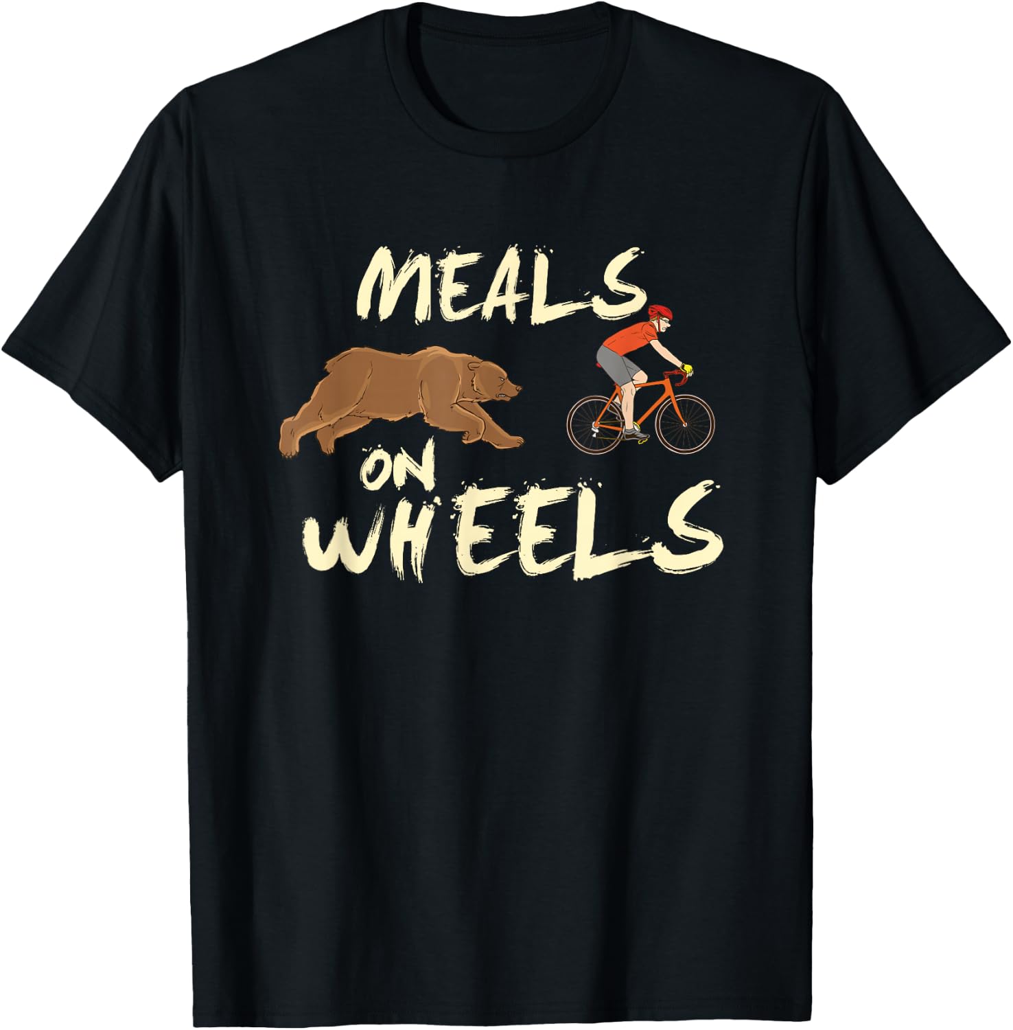 Meals on bicycle wheels and natural mountain design T-Shirt - T-Shirt | Black