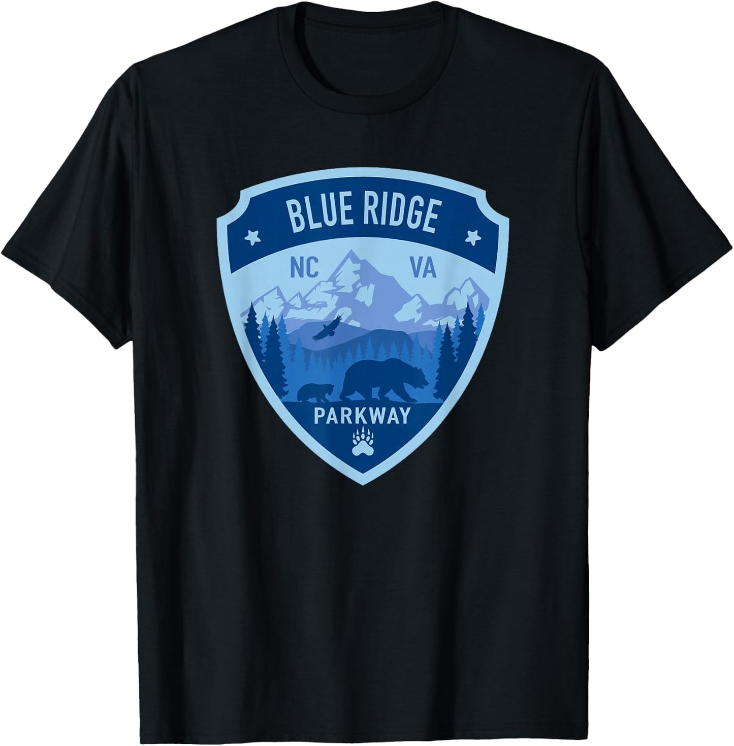 Blue Ridge Parkway NC and VA Design T-Shirt - T-Shirt | Black