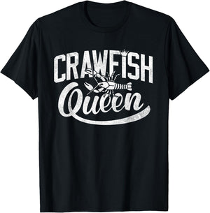 Crawfish Queen Cajun Boil Shirt Cute Crayfish Women Girls T-Shirt - T-Shirt | Black