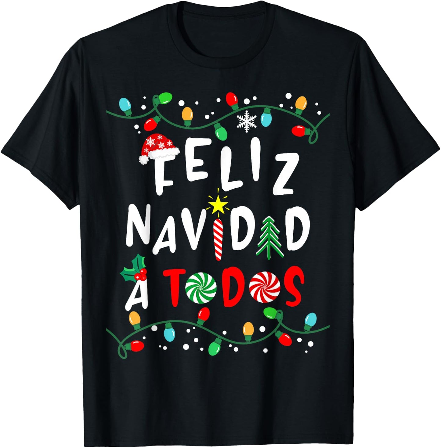 Feliz Navidad Shirt-Funny Mexican Christmas in Spanish T-Shirt - T-Shirt | Black