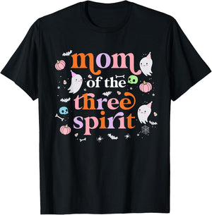 Mom of The Three Spirit Halloween 3rd Birthday Boy Ghost T-Shirt - T-Shirt | Black