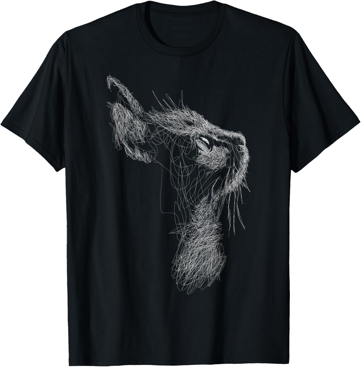 Cute Cat scribble art sketch for kitten lover Kitty cats Women Girls Kids T-Shirt - T-Shirt | Black