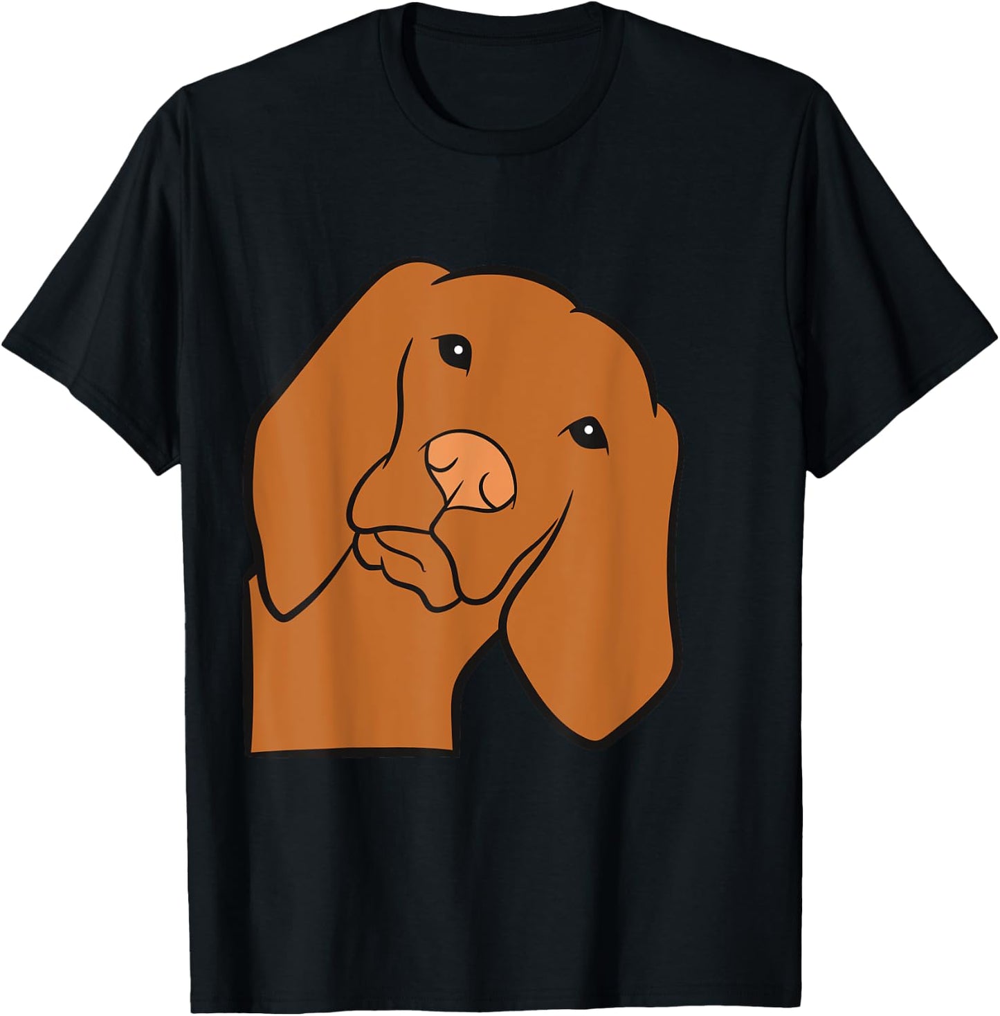 Cute Vizsla Dog Peeking From Side Hungarian Vizsla T-Shirt - T-Shirt | Black