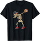 Baseball Player Catcher Pitcher with Mitt Dabbing Skeleton T-Shirt - T-Shirt | Black