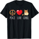 Love Peace Gerbil Heart Unity Rodent Rat Animal Gerbil Lover T-Shirt - T-Shirt | Black