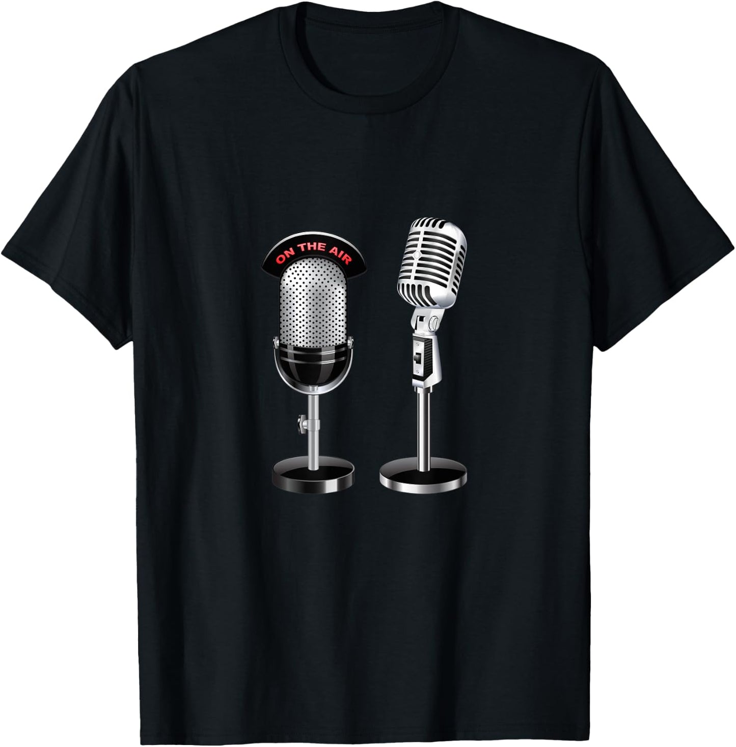 Retro Vintage Music Singer Old School Microphone T-Shirt - T-Shirt | Black